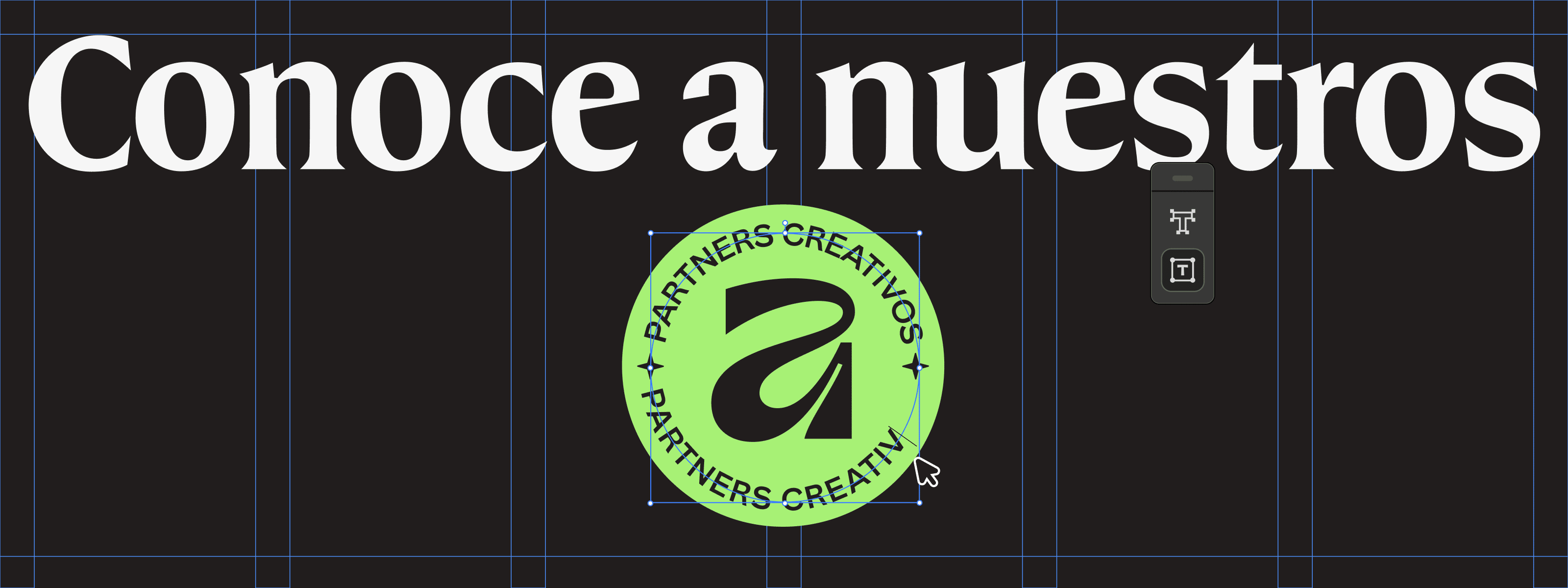 Imagen promocional de los colaboradores creativos de Affinity con el logotipo y el encabezado sobre fondo oscuro