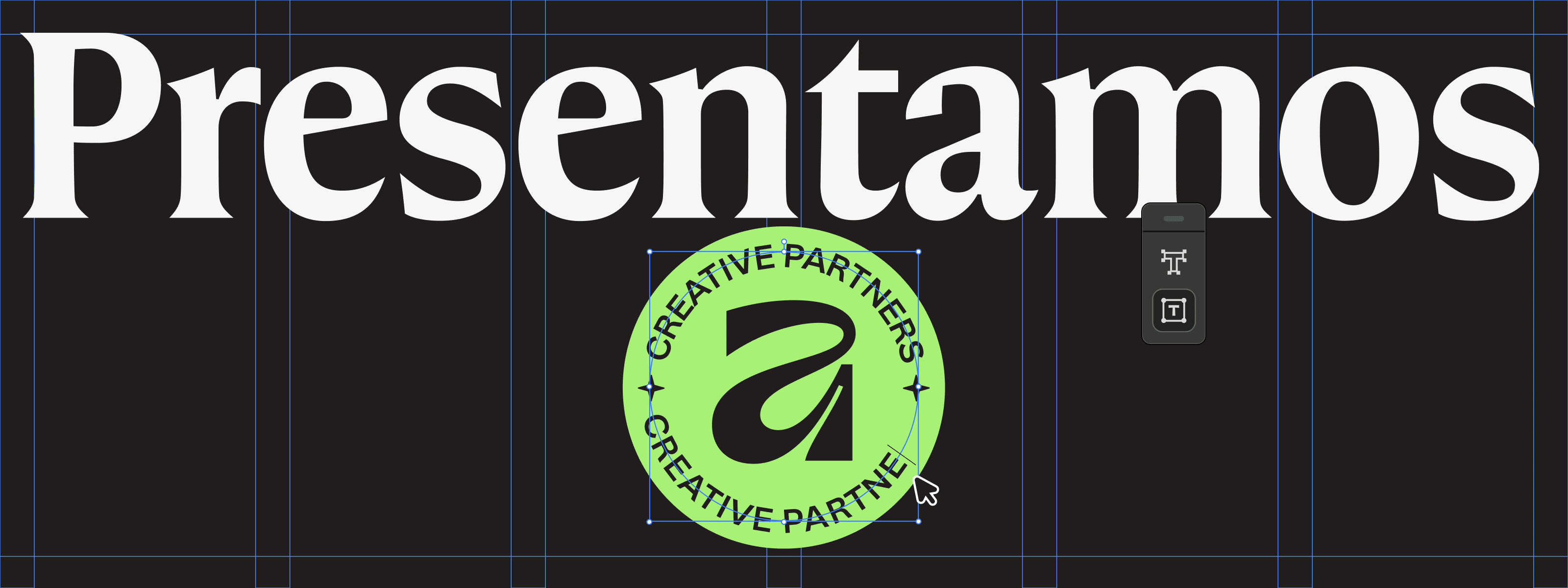 Imagen promocional de los colaboradores creativos de Affinity con el logotipo y el encabezado sobre fondo oscuro