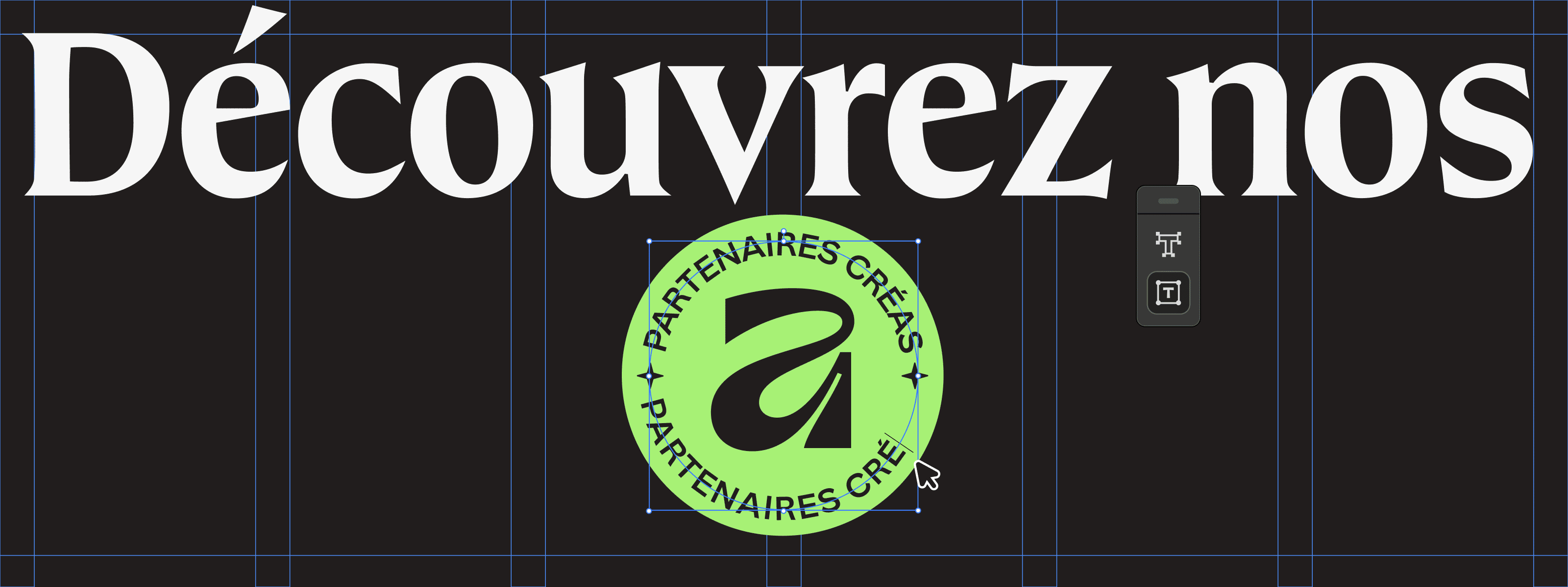 Graphique d’annonce des Partenaires créatifs Affinity avec logo et titre sur fond sombre