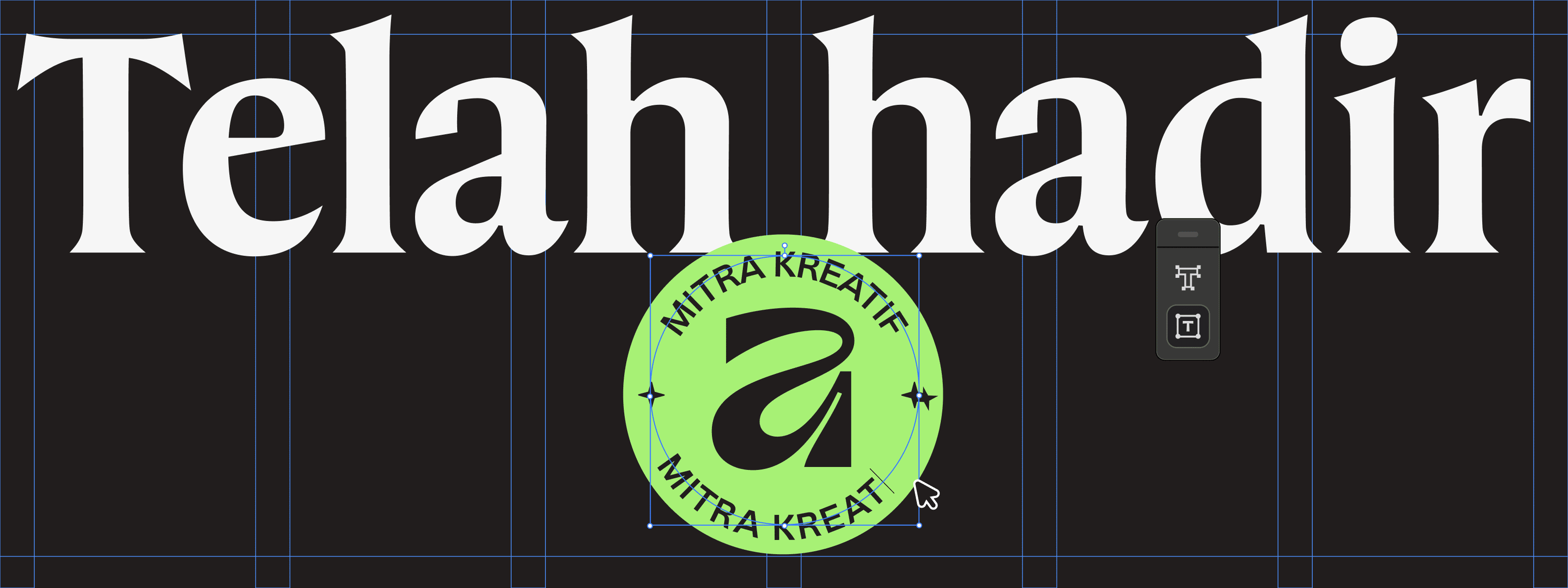 Gambar pengumuman Mitra Kreatif Affinity dengan logo dan judul pada latar belakang gelap