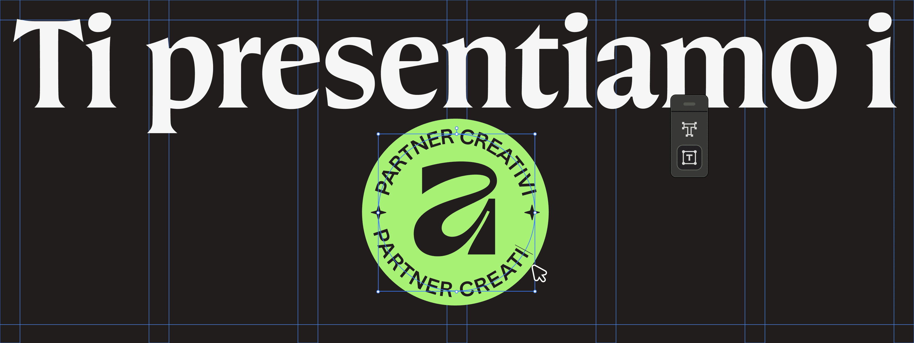 Immagine promozionale di Partner creativi Affinity con logo e titolo su sfondo scuro