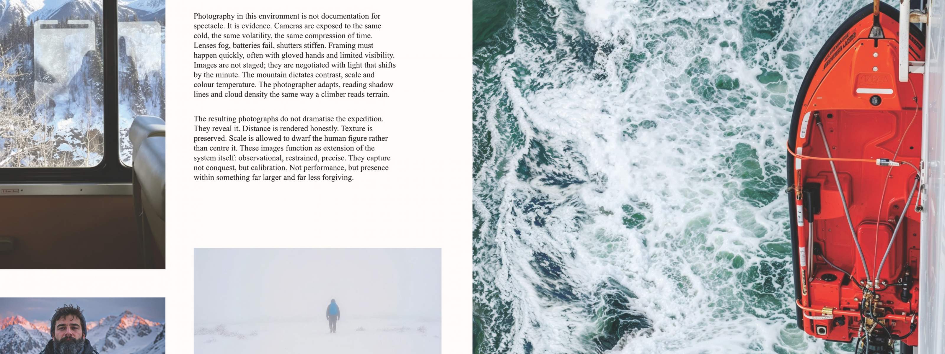 Fluxo de trabalho multidisciplinar no tutorial do Affinity, mostrando layout, edição de imagens e tipografia integrados em uma composição de design de página inteira.