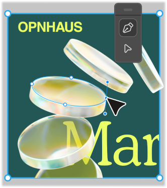 Close up of vector shape hero artwork edited in Affinity